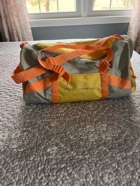 Athleta x Simone Biles Gray & Yellow Duffel with Orange Straps